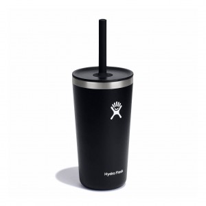 Hydro Flask 20 oz All Around™ Tumbler with Straw Lid Czarne | RF3426905