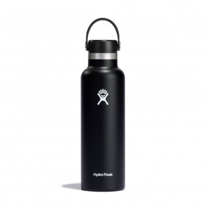 Hydro Flask 21 oz Standard Mouth Czarne | HA5087123