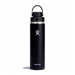 Hydro Flask 24 oz Wide Mouth with Flex Chug Cap Czarne | SV5026148
