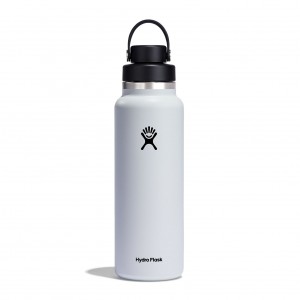 Hydro Flask 40 oz Wide Mouth with Flex Chug Cap Białe | LG6453928
